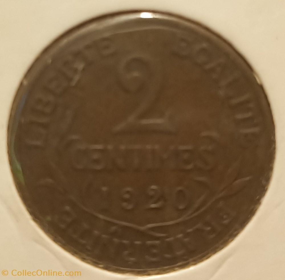 monnaie france a moderne 2 centimes dupuis 1920
