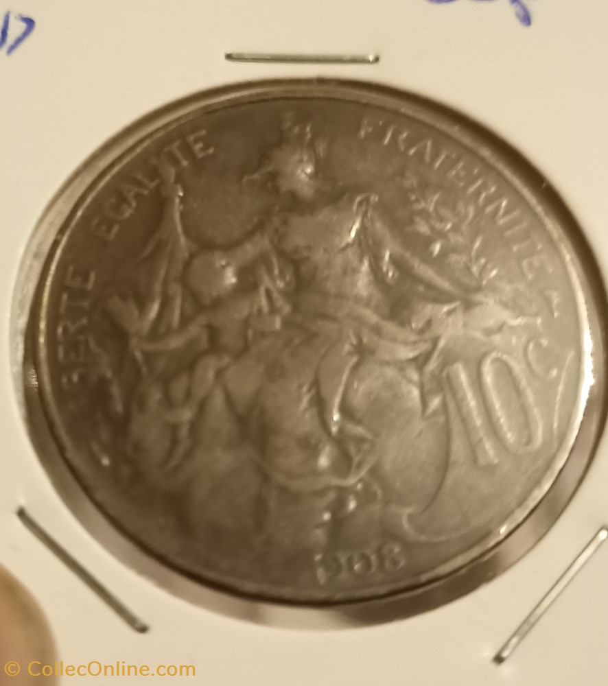 monnaie france a moderne 10 centimes dupuis 1908