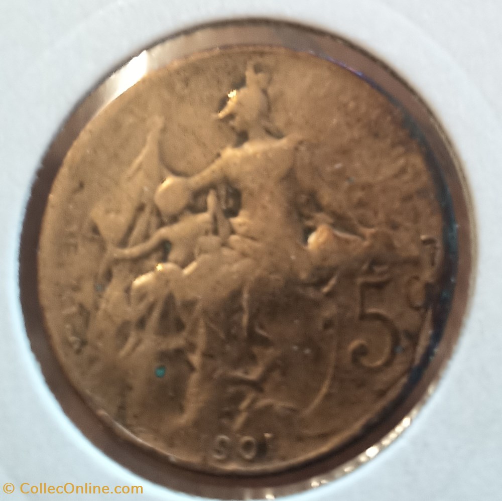 monnaies france a modernes 5 centimes dupuis 1901