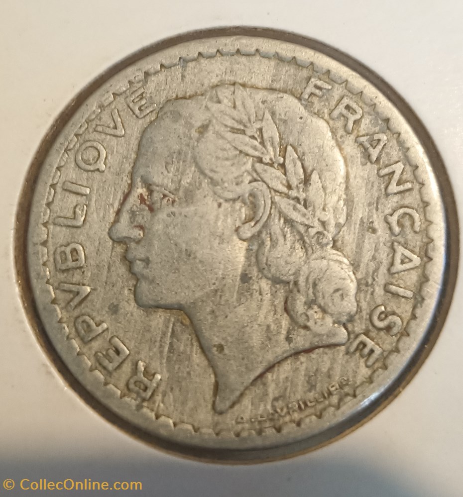 monnaies france modernes 5 francs lavrillier alu 1945 9 ferme