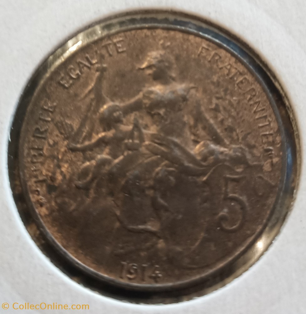 monnaies france a modernes 5 centimes dupuis 1914