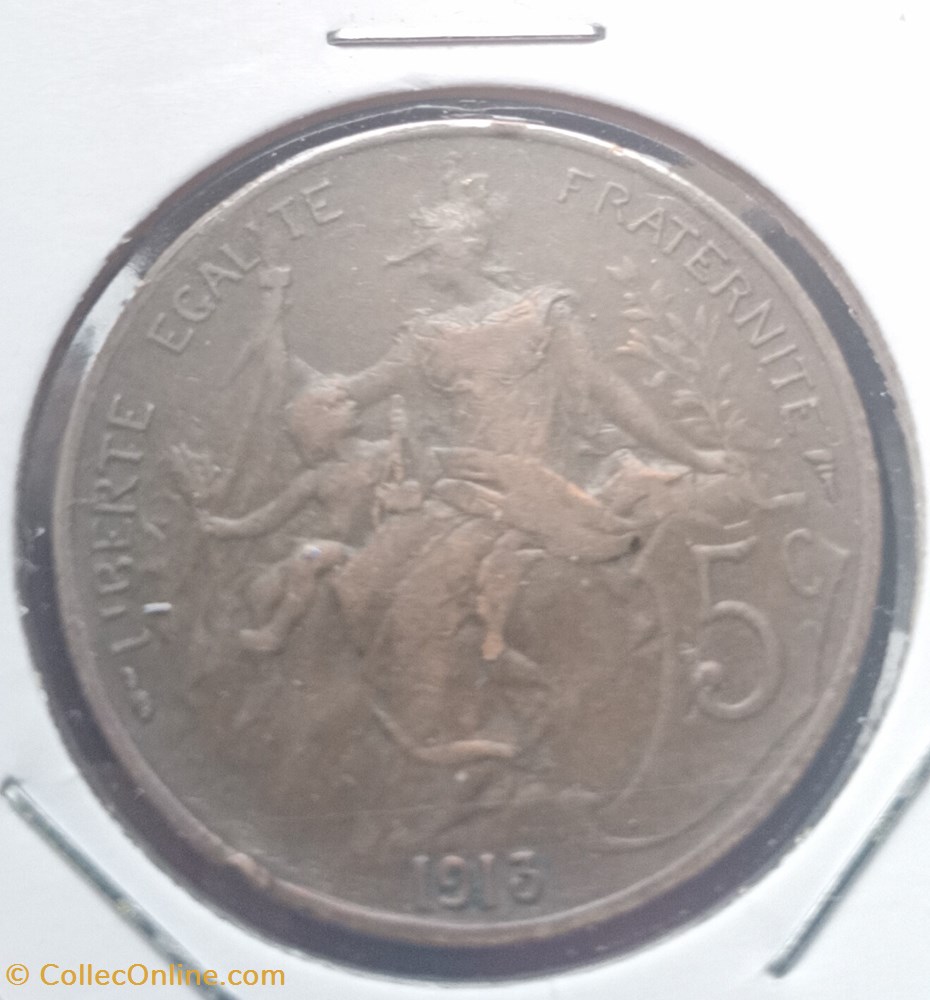 monnaie france a moderne 5 centimes dupuis 1913