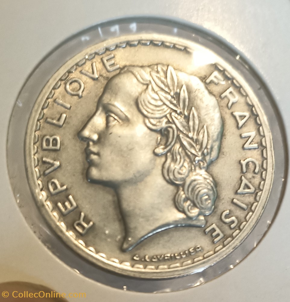 monnaies france modernes 5 francs lavrillier alu 1945b