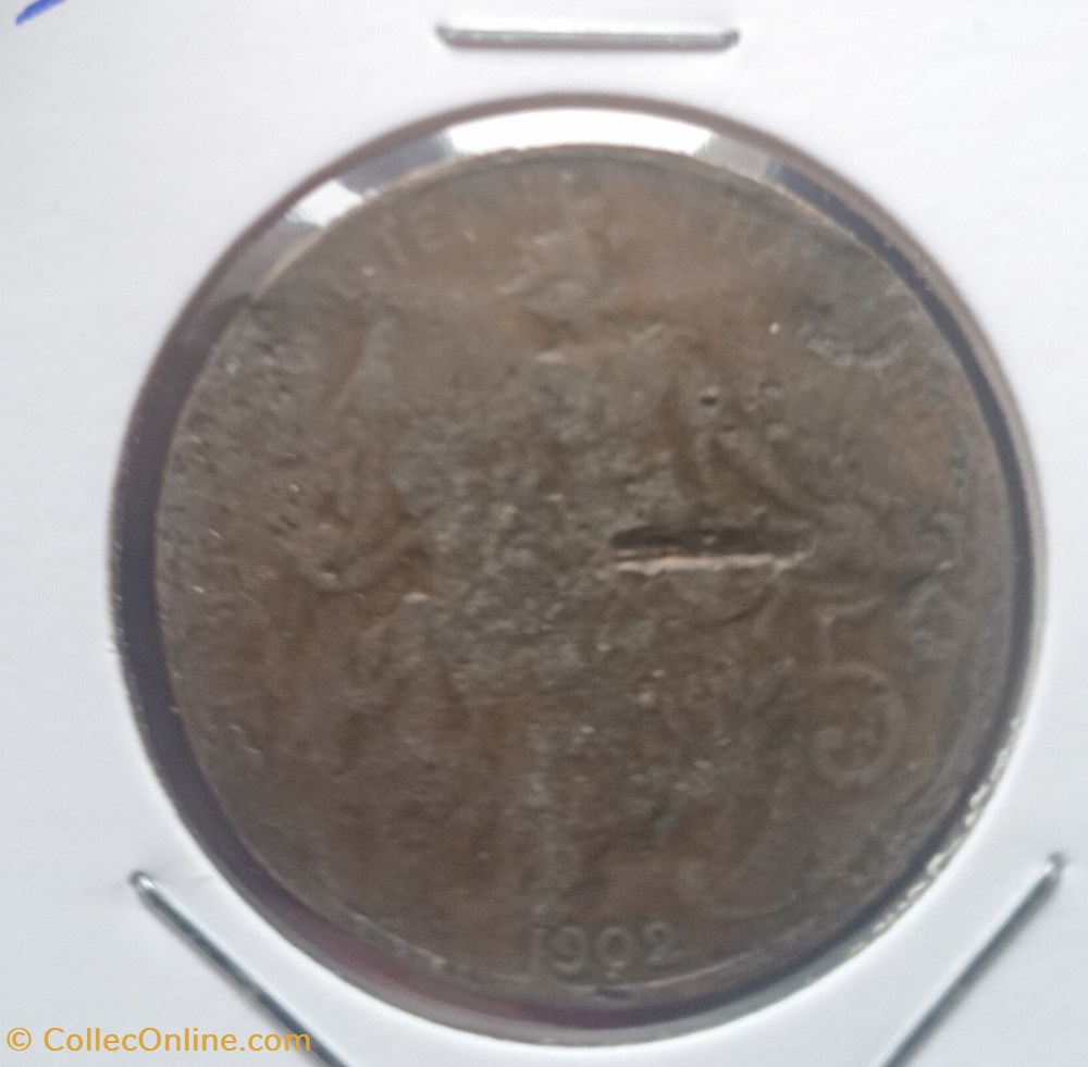 monnaie france a moderne 5 centimes dupuis 1902