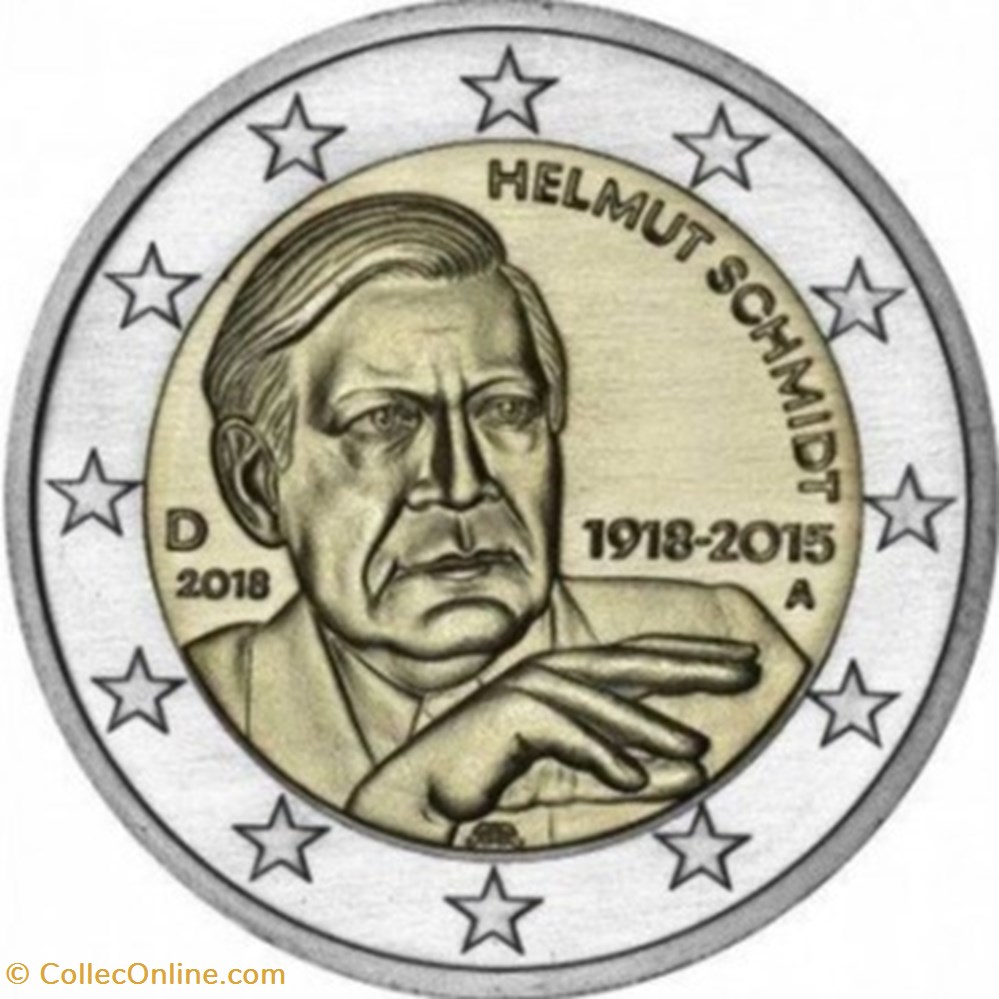 Le 100e anniversaire de la naissance de l'homme d'État et chancelier Helmut Schmidt - Allemagne - D monnaies le 100e anniversaire de la naissance de homme etat et chancelier helmut schmidt allemagne d