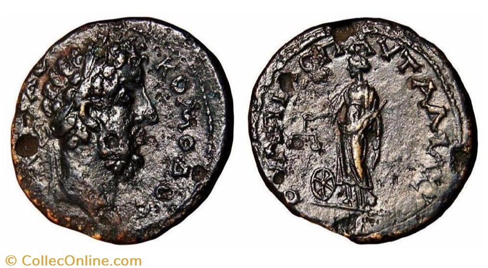 Commode / Pautalia en Thrace / Némesis / Rare monnaie antique av jc ap romaine provinciale commode pautalia en thrace nemesis rare
