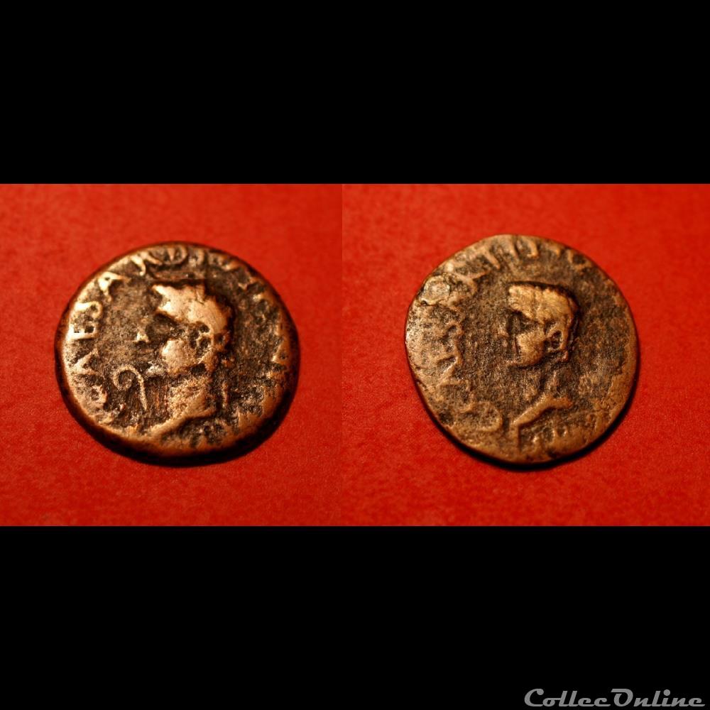 Tibère et Caligula César / Carthago Nova, Terraconensis en Espagne / Rare 2 monnaie antique av jc ap romaine provinciale tibere et caligula cesar carthago nova terraconensis en espagne rare
