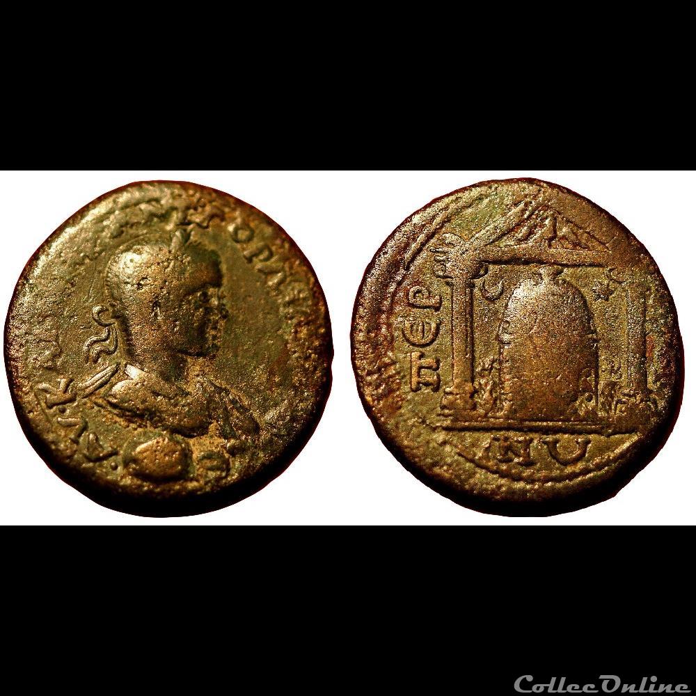 Gordien III / Perge, Pamphylie / Temple / Extrêmement rare 3 monnaies antiques romaines provinciales gordien iii perge pamphylie temple extremement rare