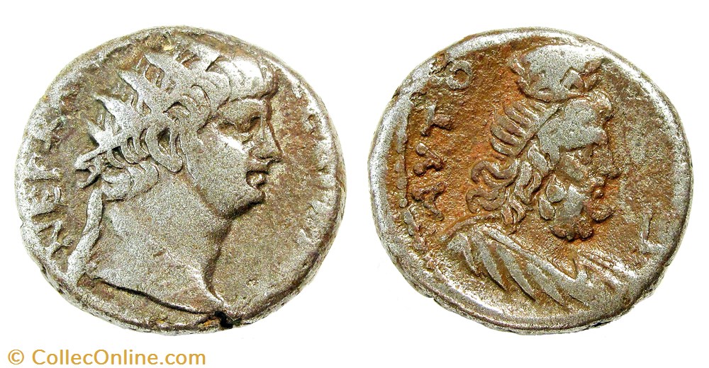 Néron / Alexandrie, Egypte / Sérapis monnaie antique av jc romaine provinciale neron alexandrie egypte serapis