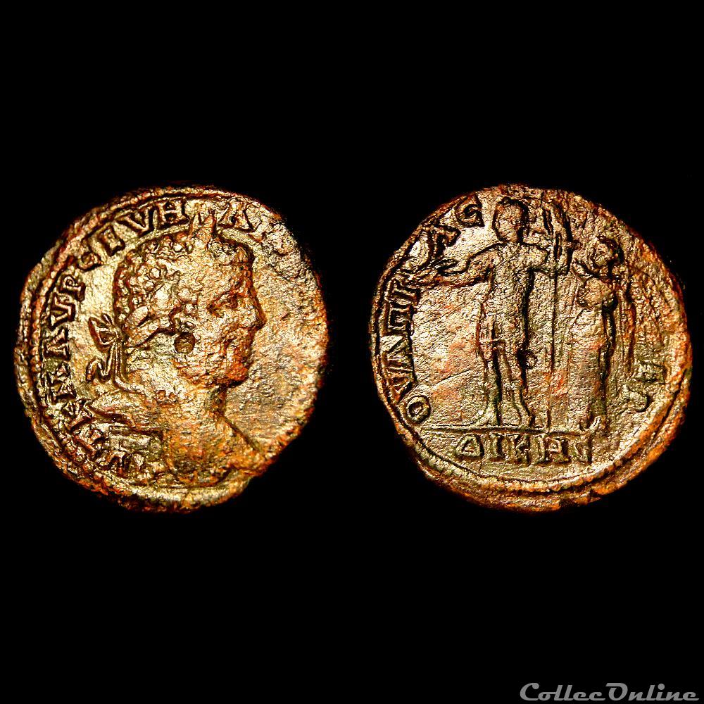 Caracalla / Serdica, Thrace / Empereur couronné / Rare Variante monnaie antique av jc ap romaine provinciale caracalla serdica thrace empereur couronne rare variante