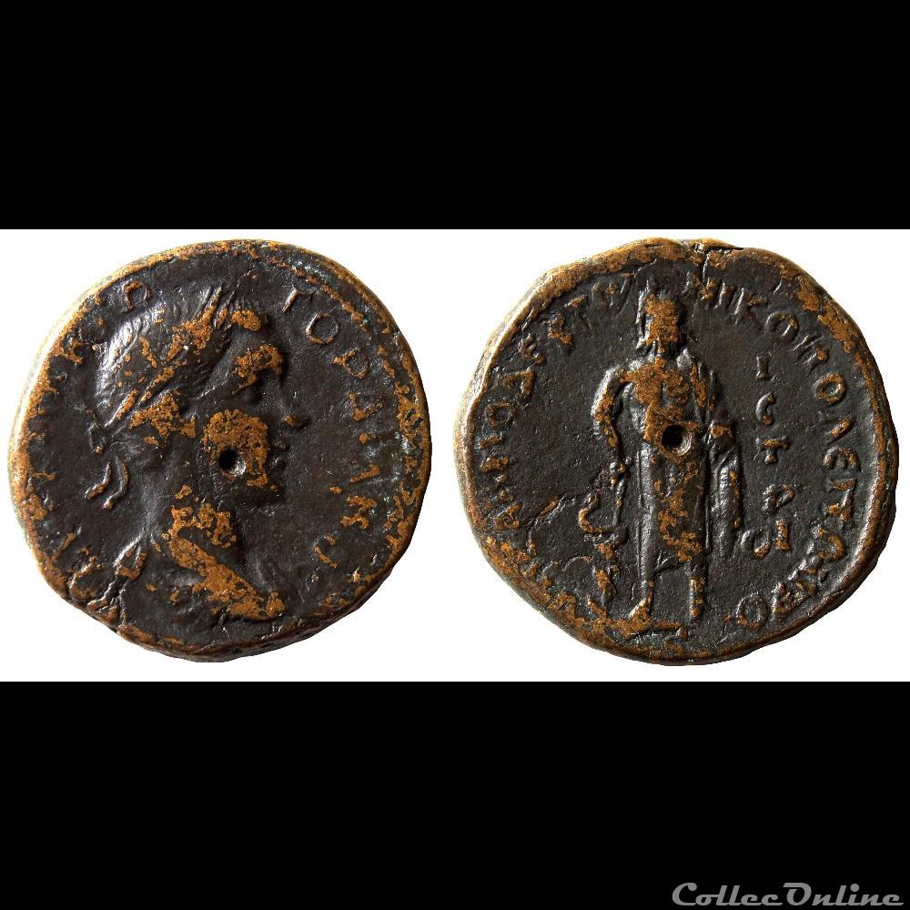 Gordien III / Nicopolis, Mésie inférieure / Tetrassaria revers Asklepios monnaies antiques romaines provinciales gordien iii nicopolis mesie inferieure tetrassaria revers asklepios