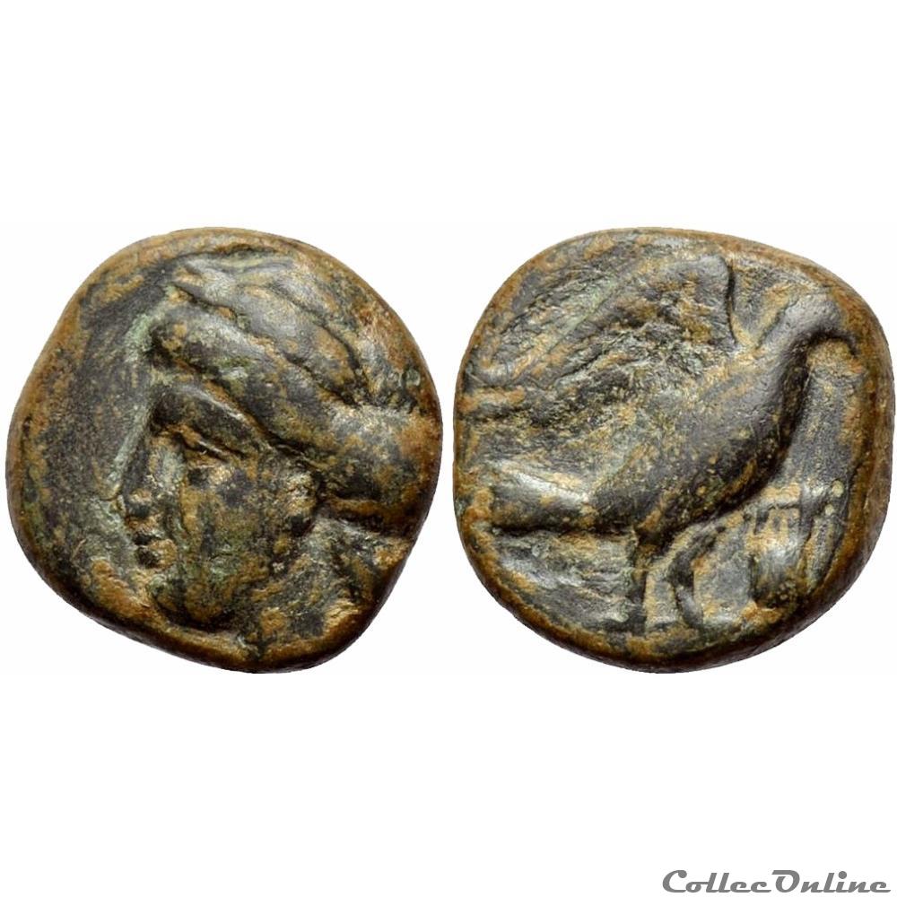 Halicarnasse, Carie / Apollon § Aigle / Rare monnaie antique av jc grecque halicarnasse carie apollon aigle rare