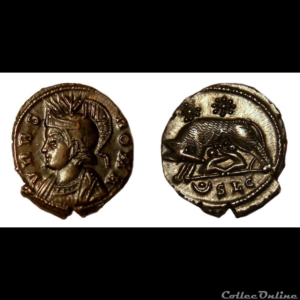 Nummus à la louve / Lyon / RIC 257 (R4) monnaie antique av jc ap romaine imperiale nummus a la louve lyon ric 257 r4