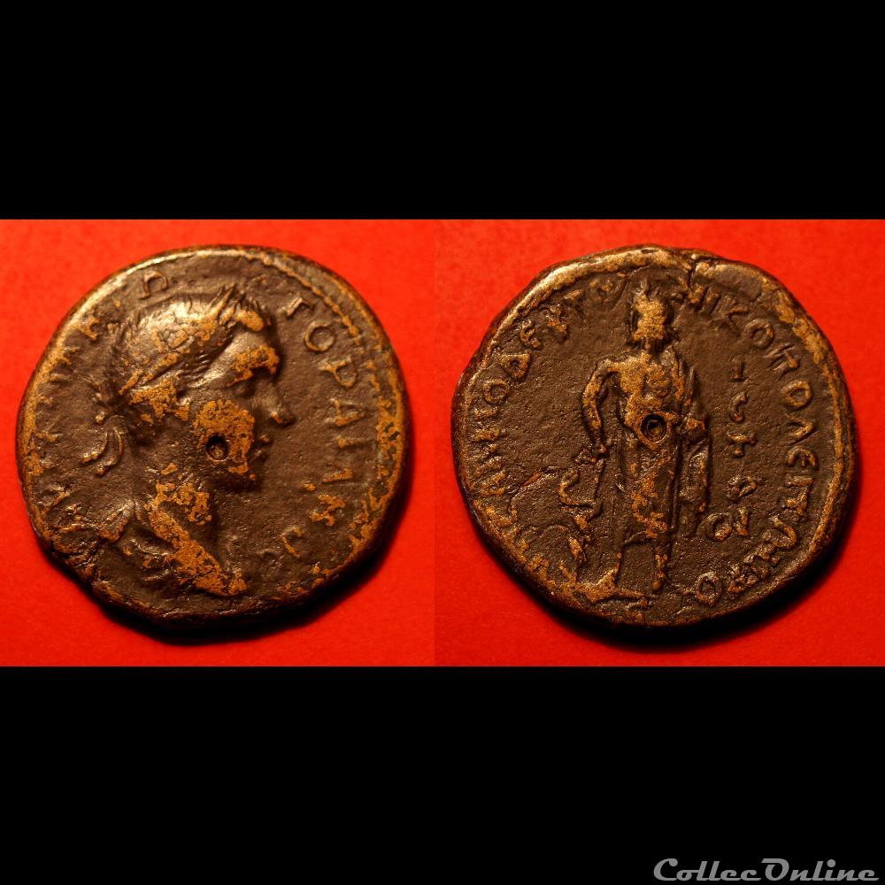 Gordien III / Nicopolis, Mésie inférieure / Tetrassaria revers Asklepios monnaies antiques romaines provinciales gordien iii nicopolis mesie inferieure tetrassaria revers asklepios