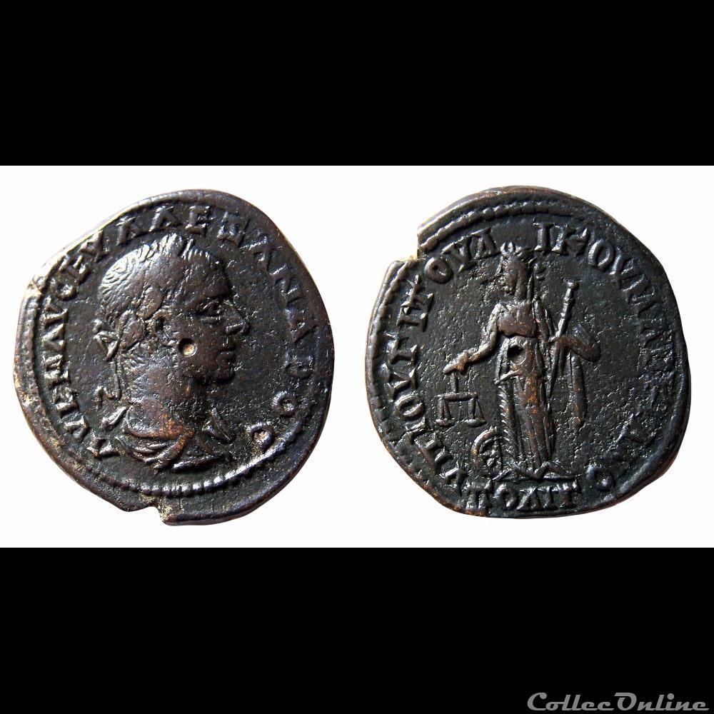 Alexandre Sévère / Marcianopolis, Mésie Inférieure / Némesis monnaie antique av jc ap romaine provinciale alexandre severe marcianopolis mesie inferieure nemesis