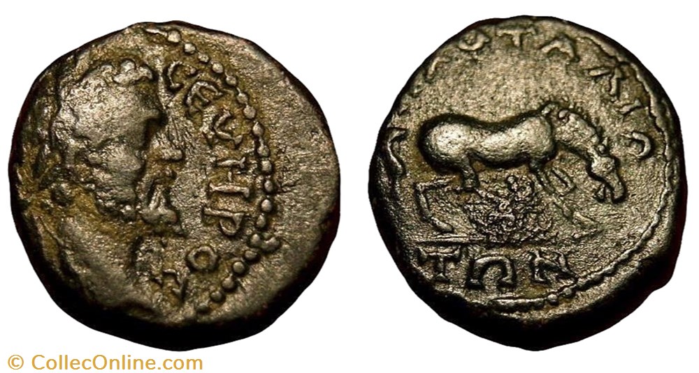 Septime Sévère / Pautalia en Thrace / Cheval / Extrêmement Rare et non publié monnaie antique av jc ap romaine provinciale septime severe pautalia en thrace cheval extremement rare et non publie