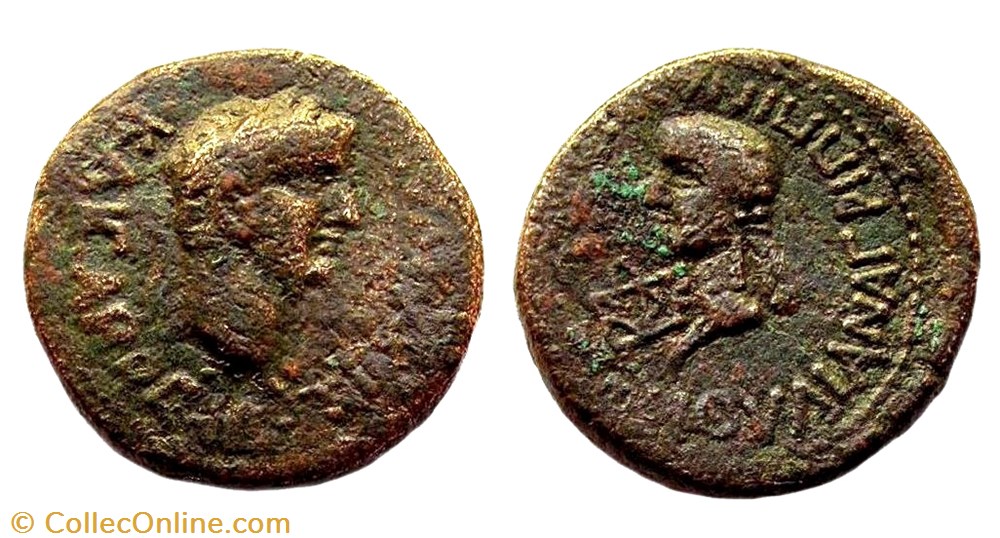 Claude et Agrippine / Royaume du Bosphore (Kotys Ier) / Assez rare monnaie antique av jc ap romaine provinciale claude et agrippine royaume du bosphore kotys ier assez rare