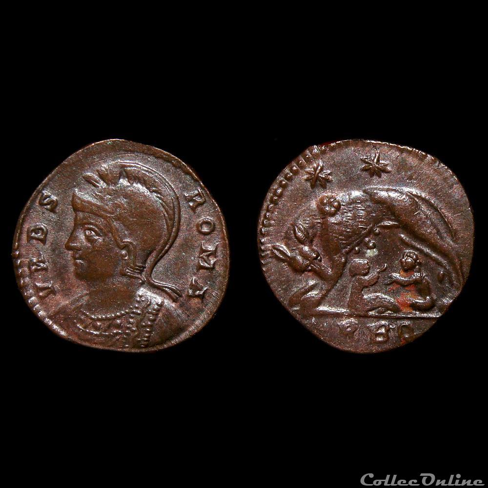 Nummus à la louve / Rome / RIC 338 (S) monnaie antique av jc ap romaine imperiale nummus a la louve rome ric 338 s