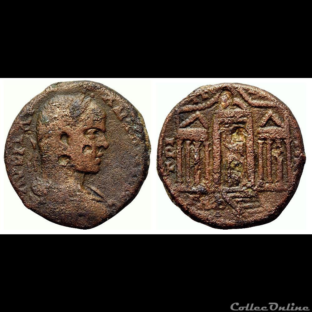 Elagabal / Tripolis, Phénicie / Temple d'Astarté / Rare variante monnaie antique av jc ap romaine provinciale elagabal tripolis phenicie temple astarte rare variante