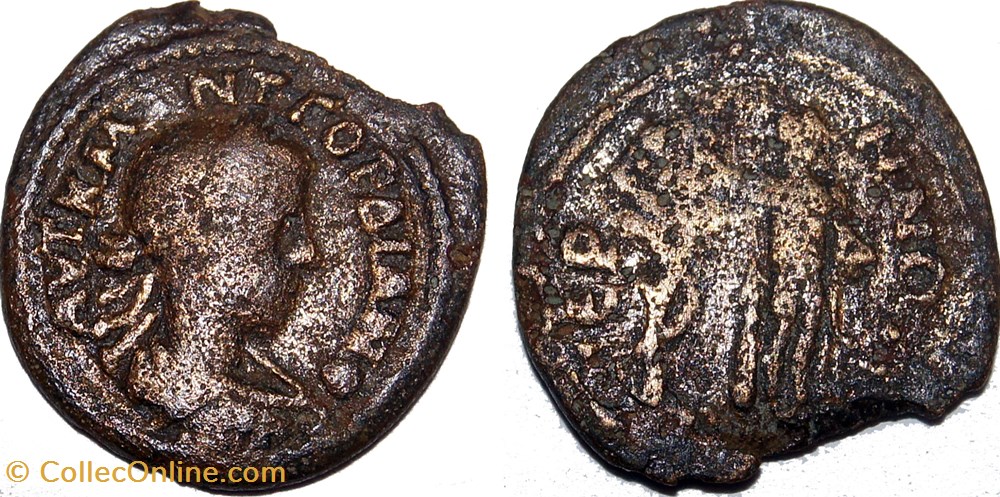 monnaies antiques romaines provinciales gordien iii germe mysie herakles tres rare