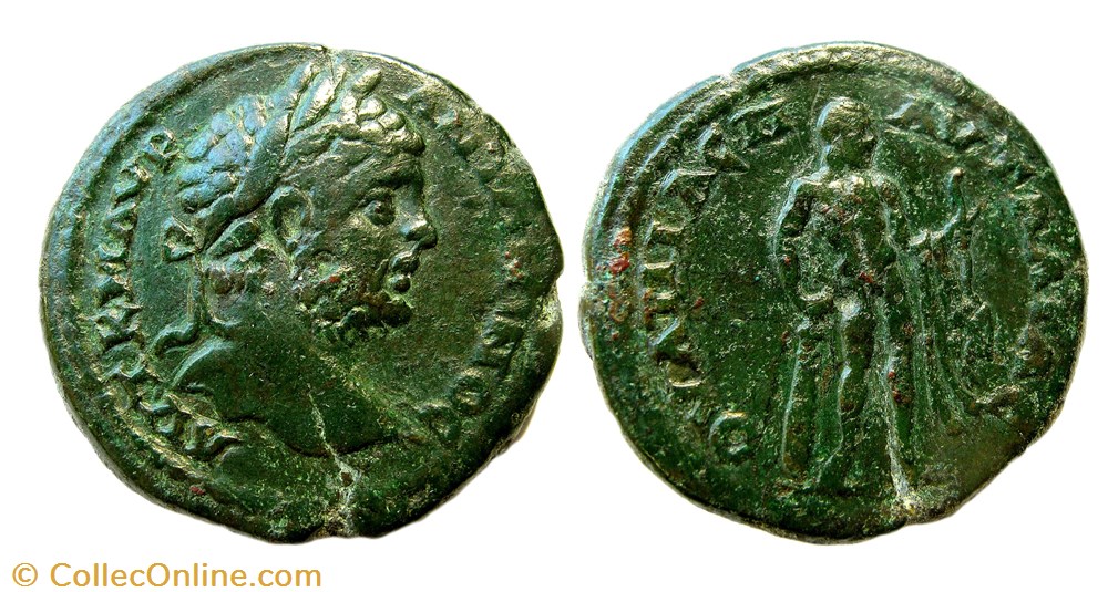 Caracalla / Pautalia, Thrace / Héraklès / Peu commune monnaie antique av jc ap romaine provinciale caracalla pautalia thrace herakles peu commune