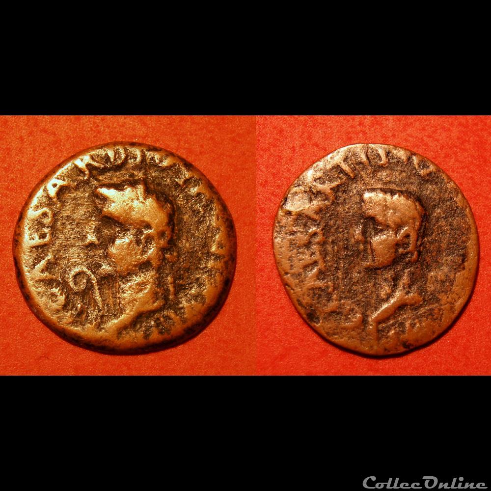 Tibère et Caligula César / Carthago Nova, Terraconensis en Espagne / Rare 5 monnaie antique av jc ap romaine provinciale tibere et caligula cesar carthago nova terraconensis en espagne rare