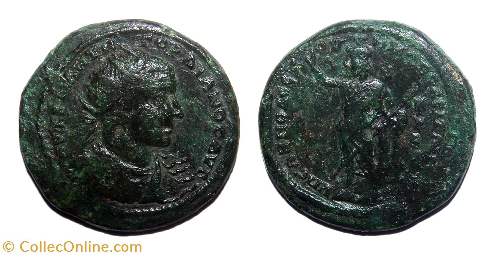 Gordien III / Nicopolis, Mésie inférieure / Tetrassaria revers Sérapis / Très rare variante monnaies antiques romaines provinciales gordien iii nicopolis mesie inferieure tetrassaria revers serapis tres rare variante