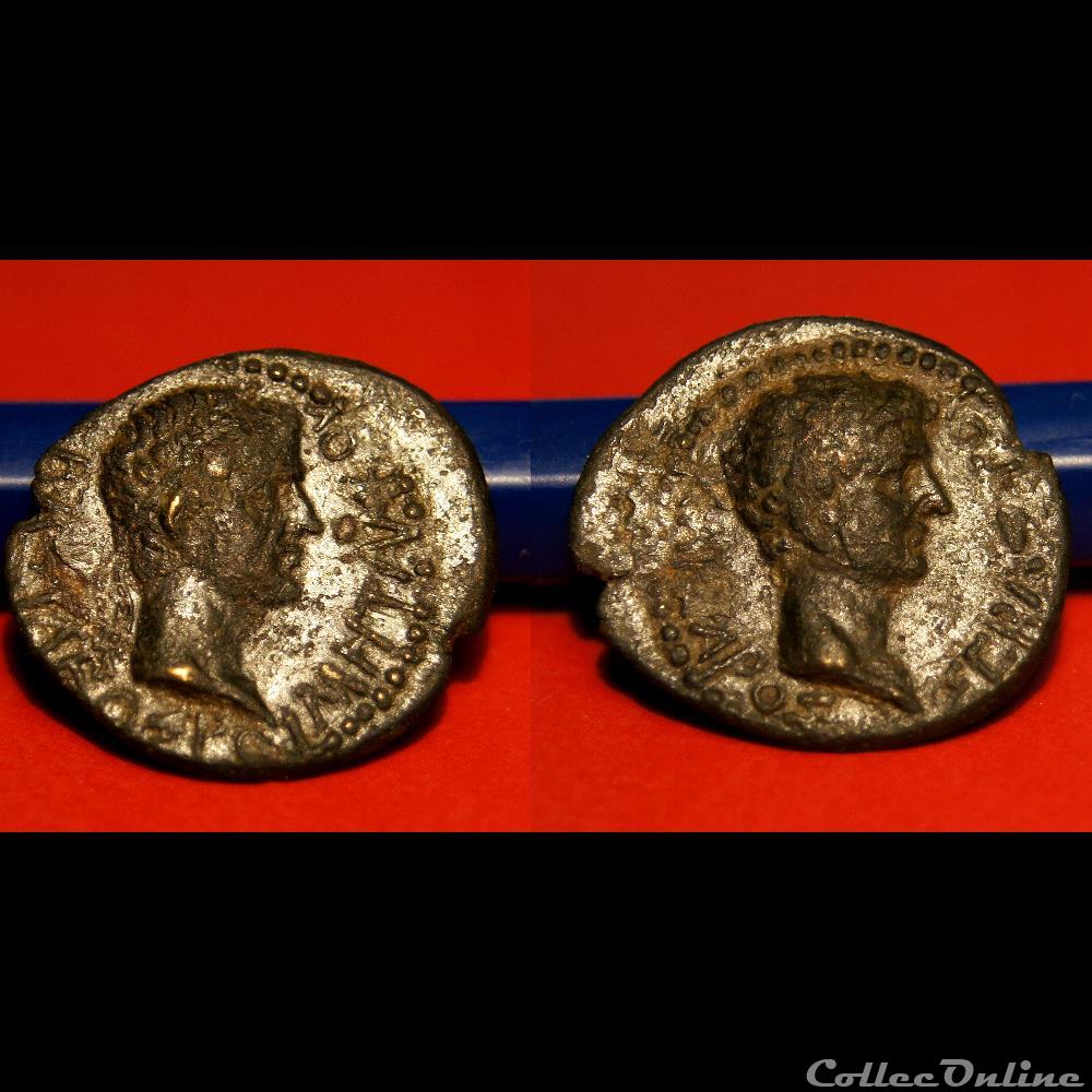 Auguste et Rhoemetalces / Royaume de Thrace 2 monnaies antiques romaines provinciales auguste et rhoemetalces royaume de thrace