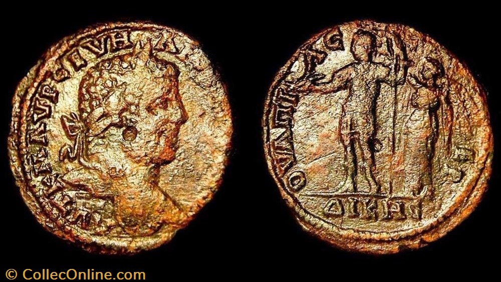 Caracalla / Serdica en Thrace / Empereur couronné / Rare Variante monnaie antique av jc ap romaine provinciale caracalla serdica en thrace empereur couronne rare variante