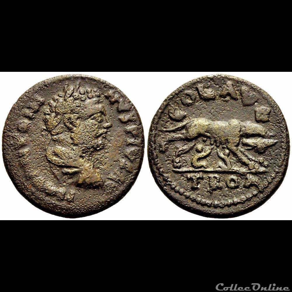 Caracalla / Alexandrie de Troade / Louve / Rare monnaie antique av jc ap romaine provinciale caracalla alexandrie de troade louve rare