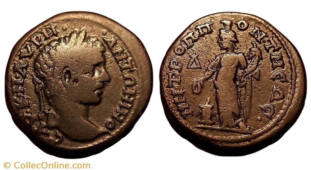 Caracalla / Tomis, Mésie inférieure / Concorde monnaie antique av jc ap romaine provinciale caracalla tomis mesie inferieure concorde
