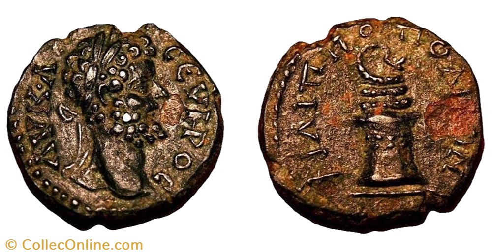 monnaie antique av jc ap romaine provinciale septime severe philippopolis en thrace assarion au serpent rare