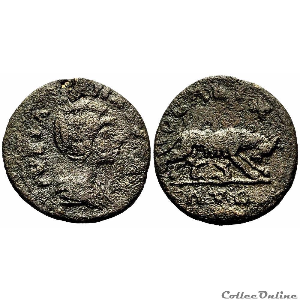 Julia Maesa / Alexandrie de Troade / Louve / Très Rare monnaies antiques romaines provinciales julia maesa alexandrie de troade louve tres rare