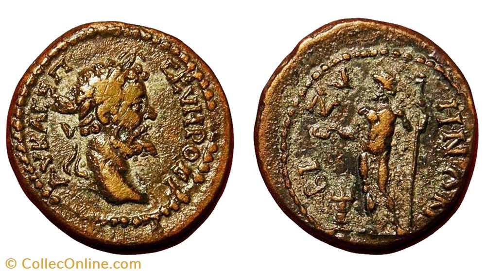 monnaie antique av jc ap romaine provinciale septime severe bizya en thrace zeus rare