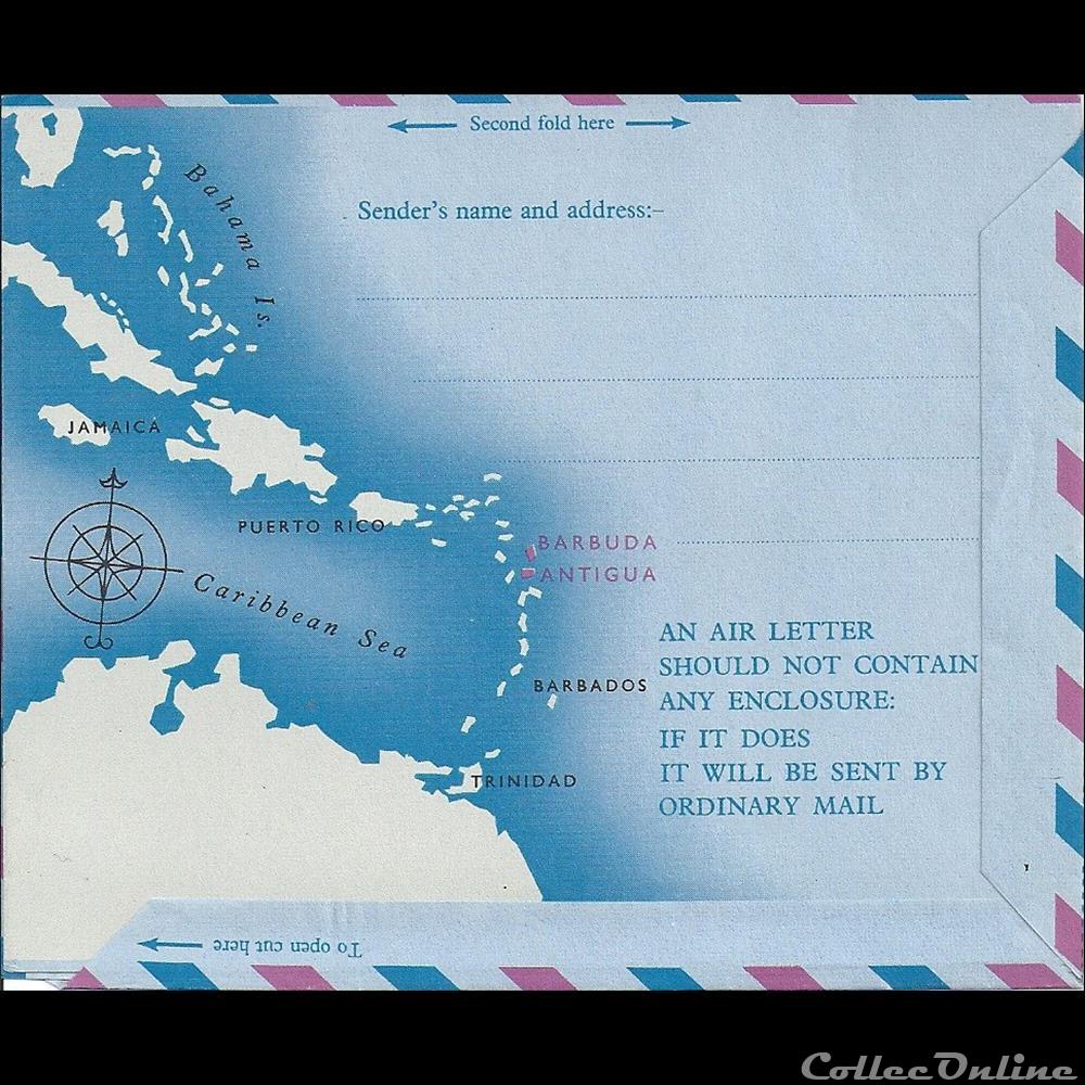 Les Antilles ANGLAISES - Aérogramme 2 timbre pret poster diver les antilles anglaises aerogramme