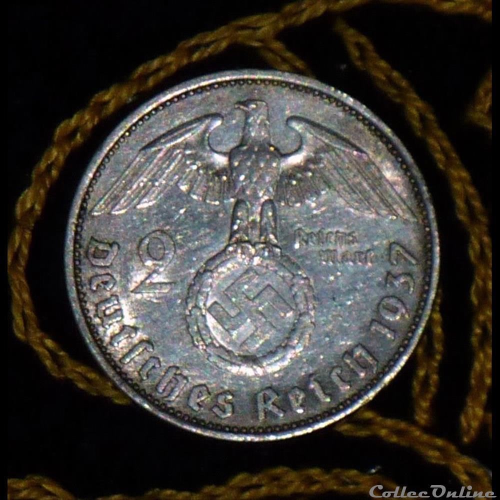 2 ReichsMark Paul Von Hindenburg 3 monnaie monde romaine 2 reichsmark paul von hindenburg