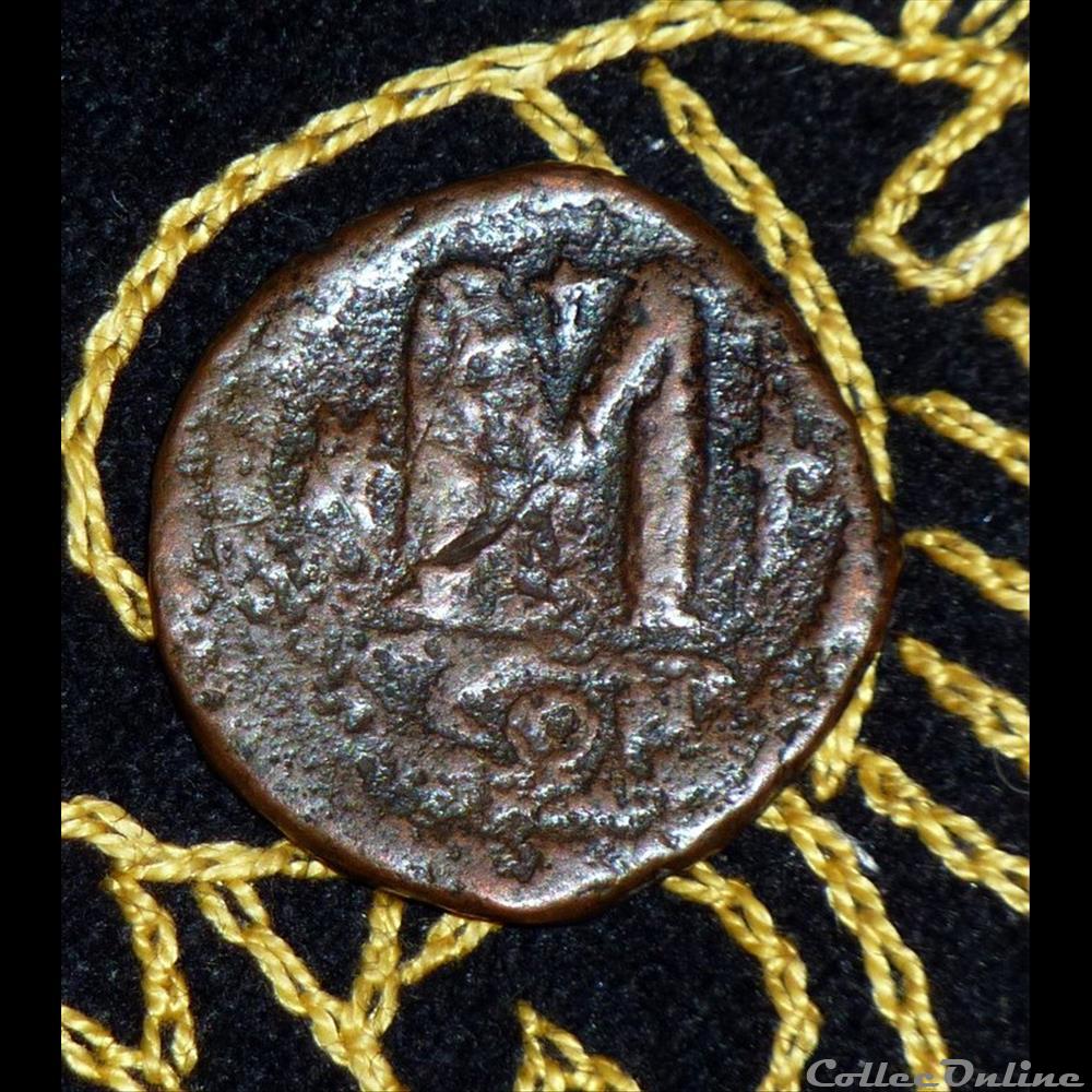 JUSTINIEN I - Follis de 16,93g et 29 mm de diamètre. monnaie antique byzantine justinien i follis de 16 93g et 29 mm de diametre