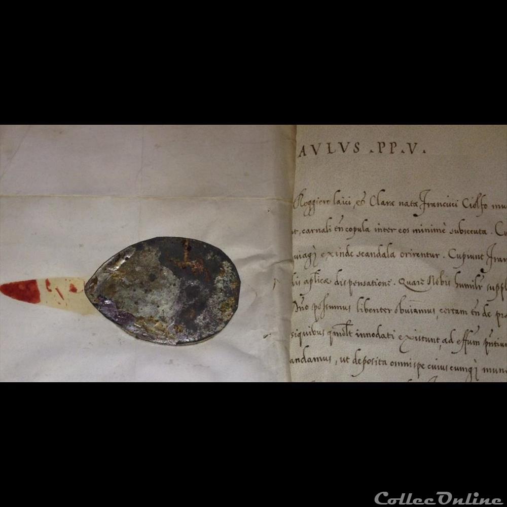 Bulle PAPALE 2 vieux papier document historique diver bulle papale