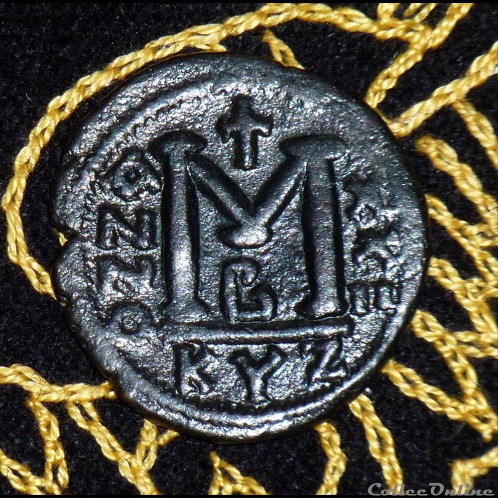 JUSTINIEN I - Follis de 17,56g et 35 mm de diamètre. monnaie antique byzantine justinien i follis de 17 56g et 35 mm de diametre