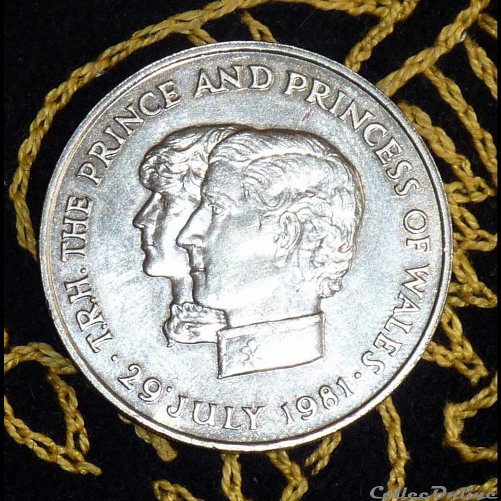 ÉLISABETH II - Mariage entre le Prince Charles et Diana Spencer de Maurice monnaie monde elisabeth ii mariage entre le prince charles et diana spencer de maurice