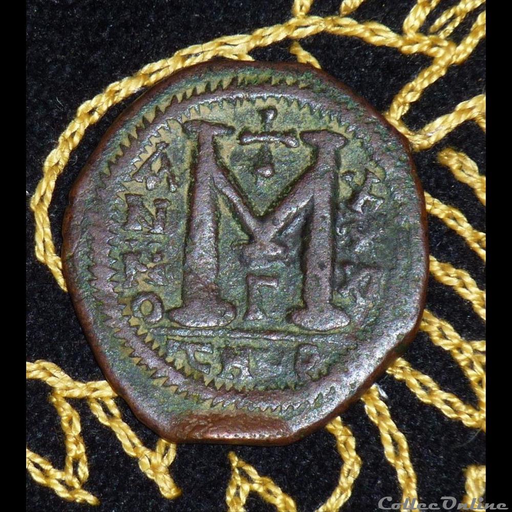 JUSTINIEN I - Follis de 19,15g et 35 mm de diamètre. monnaie antique byzantine justinien i follis de 19 15g et 35 mm de diametre