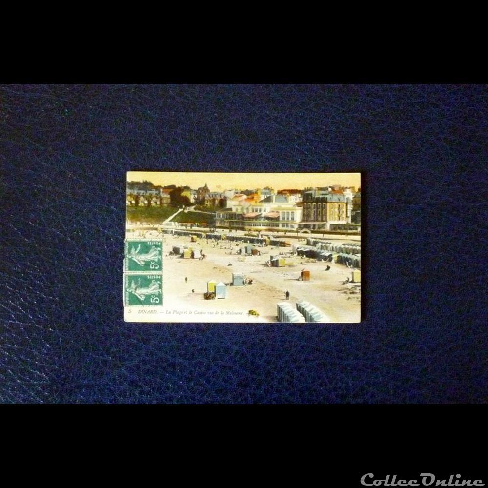 carte postale france bretagne dinard la plage et le casino