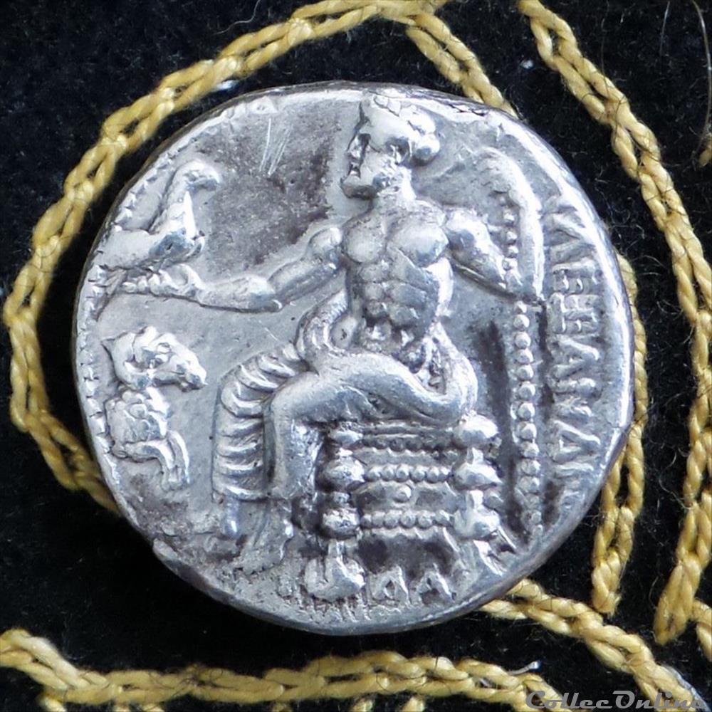 Alexandre le Grand - Tétradrachme de 17,17g et 24,80mm de diamètre. monnaie antique grecque alexandre le grand tetradrachme de 17 17g et 24 80mm de diametre