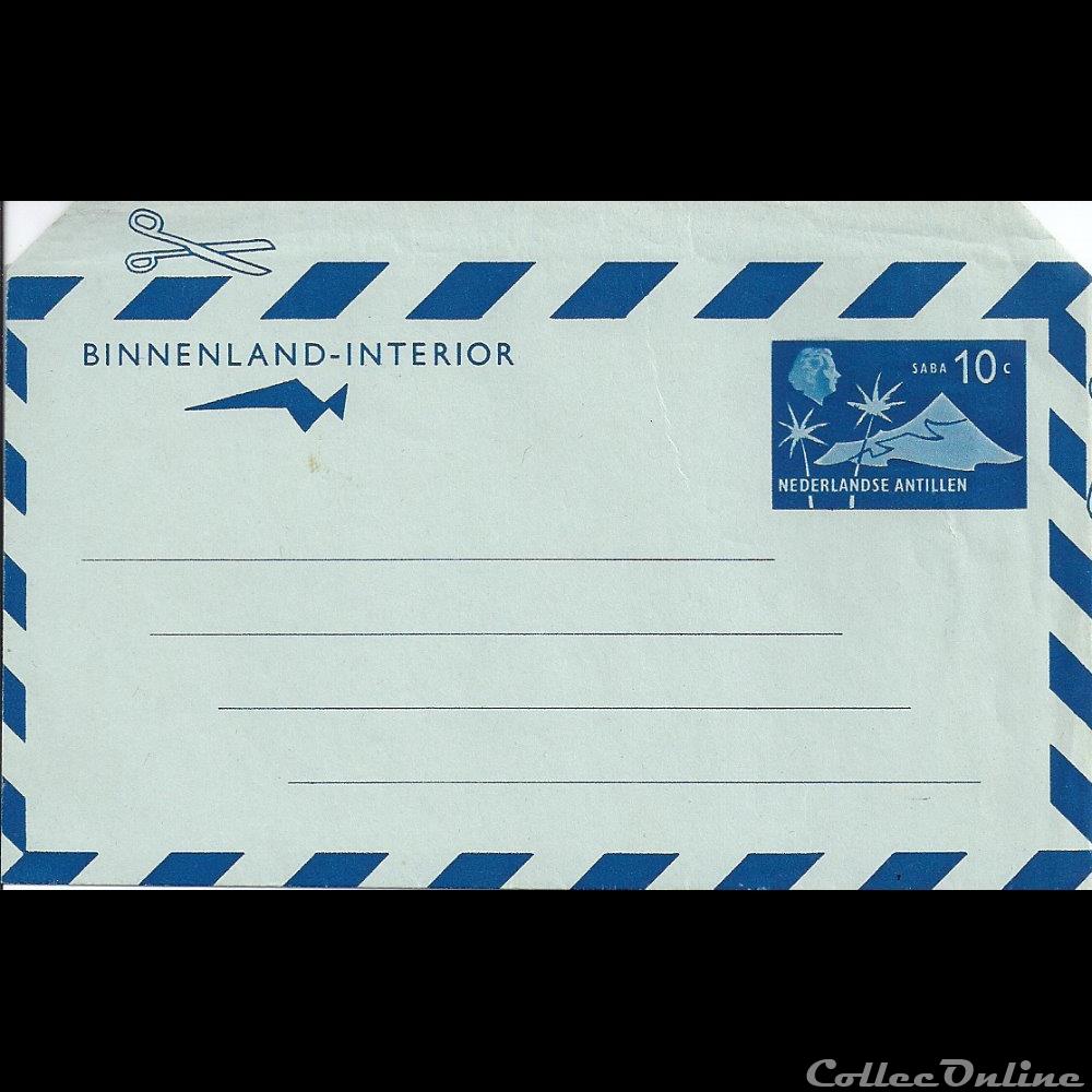 Les Antilles NEERLANDAISES - Aérogramme timbre pret poster diver les antilles neerlandaises aerogramme