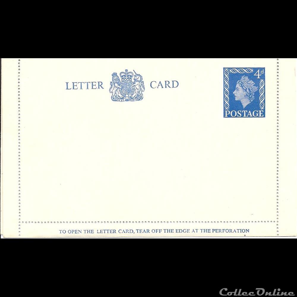 ENTIERS POSTAUX Britannique. 4 timbre pret poster diver entiers postaux britannique