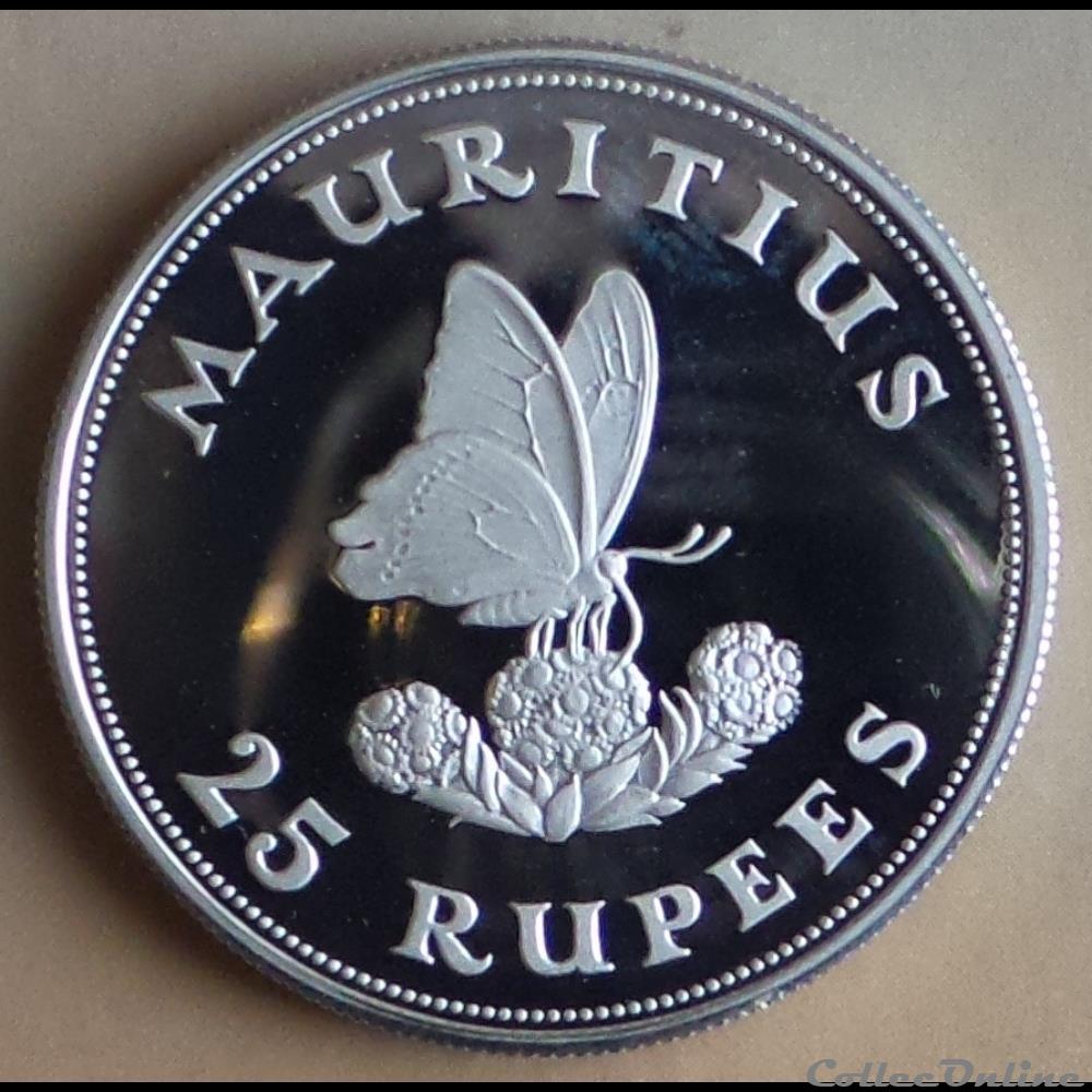 25 Rupees d'Argent monnaie monde maurice 25 rupees argent