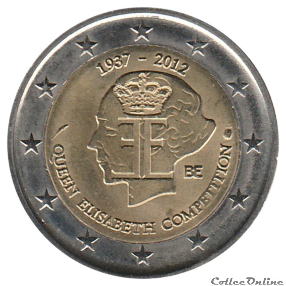 monnaie euro belgique 2012 75e anniversaire du concours musical international reine elisabeth de belgique
