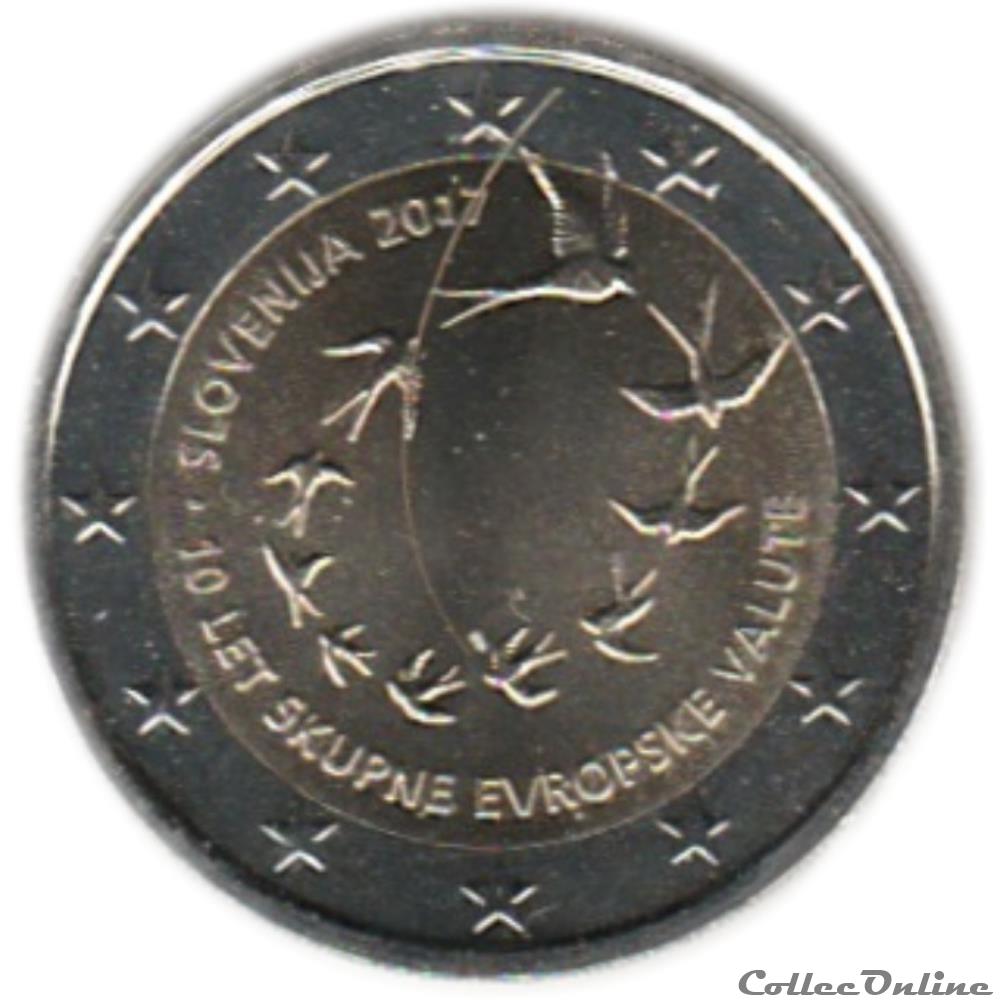 Slovénie - 2017 : 10e anniversaire de l'introduction de l'euro en Slovénie monnaie slovenie 2017 10e anniversaire de introduction de euro en slovenie