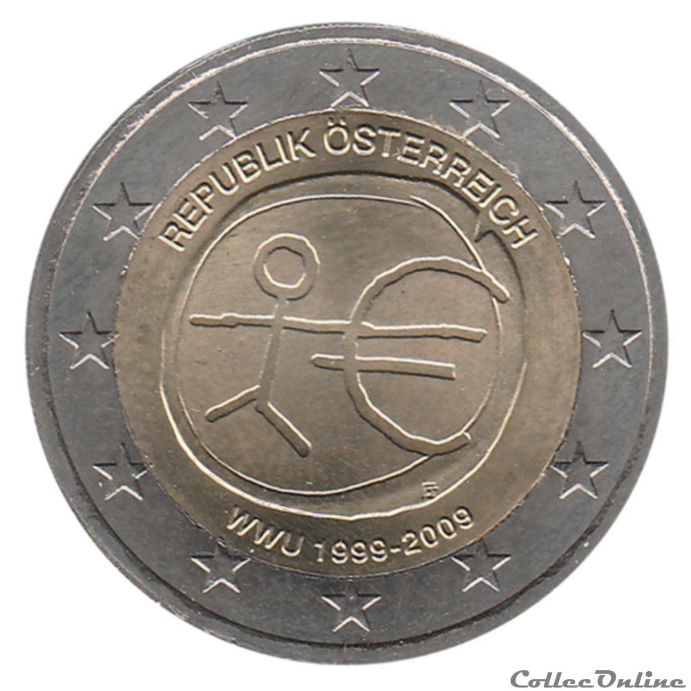 Autriche - 2009 : 10e anniversaire de l'Union économique et monétaire monnaie euro autriche 2009 10e anniversaire de union economique et monetaire