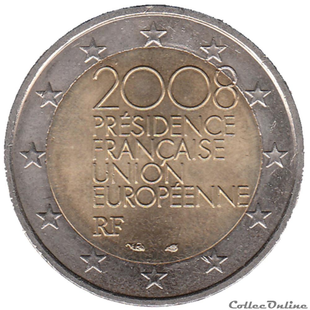 2008 Présidence Française Union Européenne 2 Euro Faute De Frappe France - 2008 - Présidence française du Conseil de l'Union